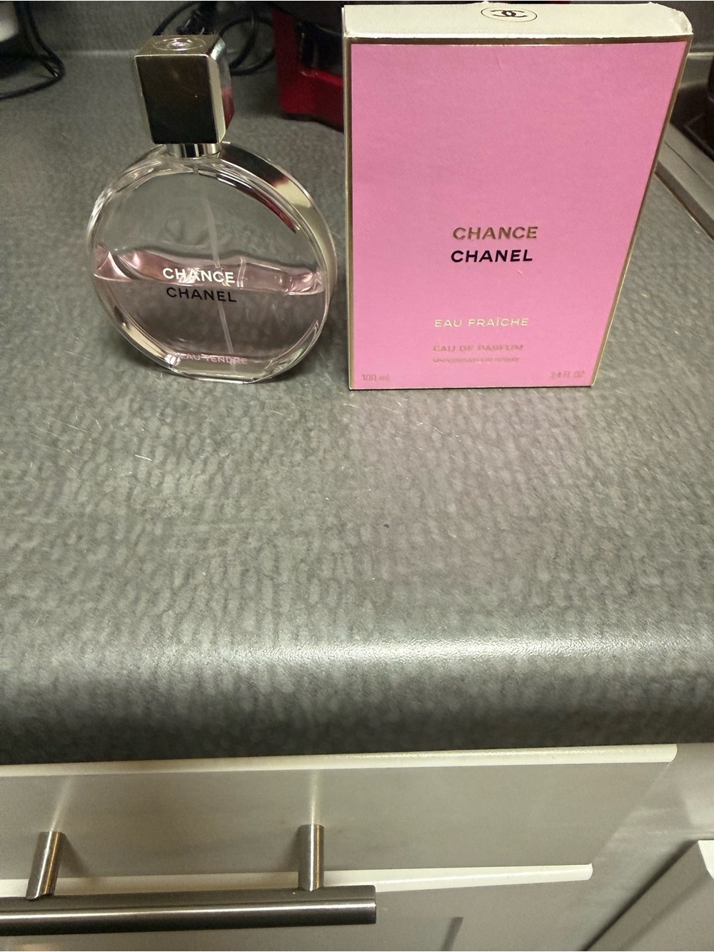 CHANEL Chance Eau Fraîche Pink Bottle with Matching Pink Box